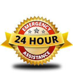 24/7 emergency service badge